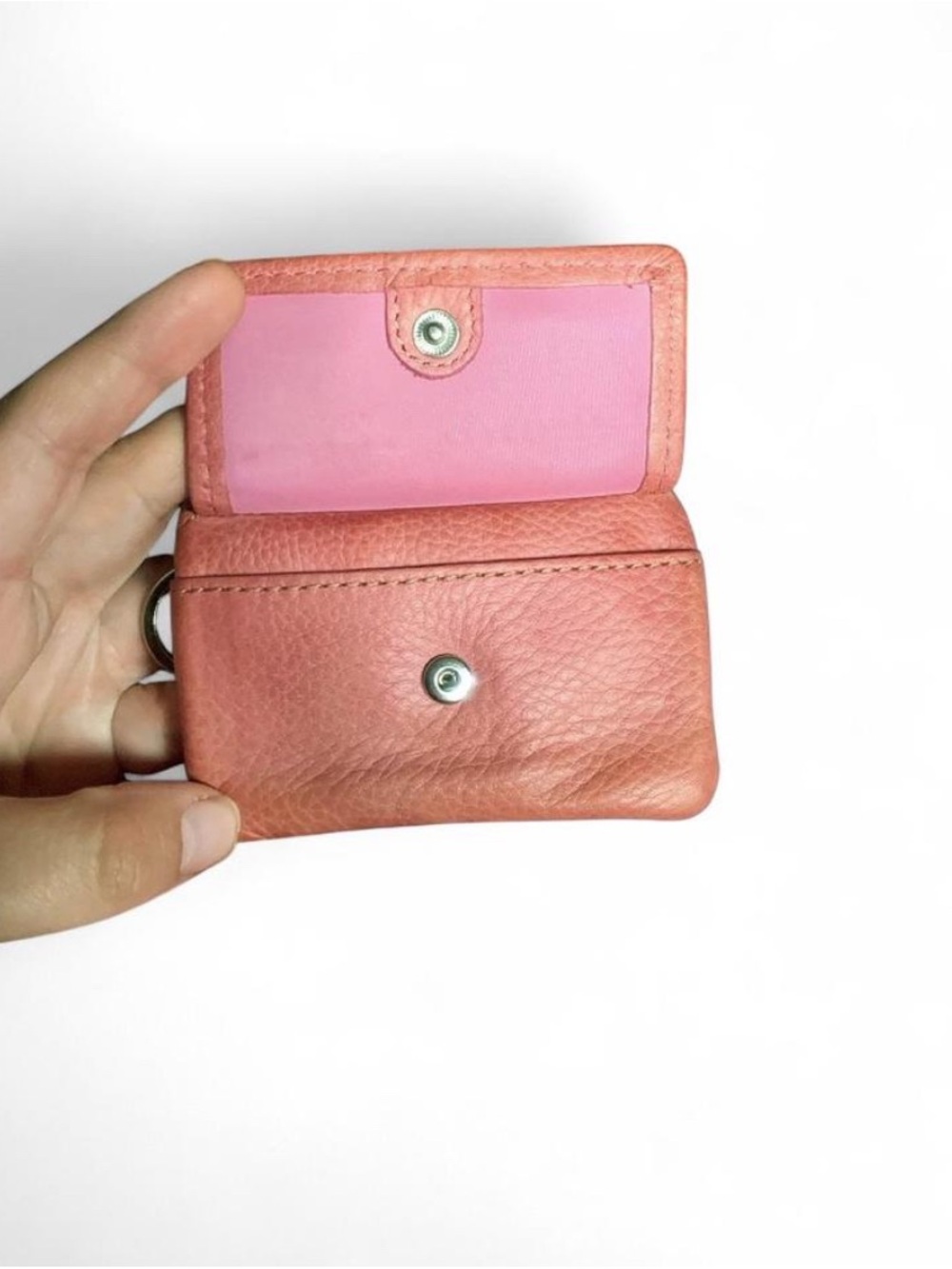 ✨ Vintage Fossil Pebbled Leather ID Keychain Wallet ✨ - Picture 3 of 6